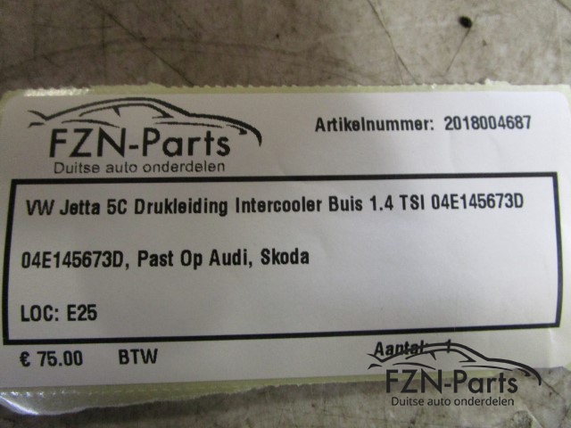 VW Jetta 5C Drukleiding Intercooler Buis 1.4 TSI 04E145673D