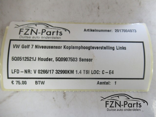 VW Golf 7 Niveausensor Koplamphoogteverstelling Links