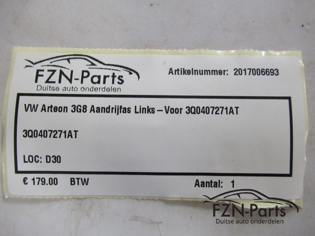 VW Arteon 3G8 Aandrijfas Links-Voor 3Q0407271AT