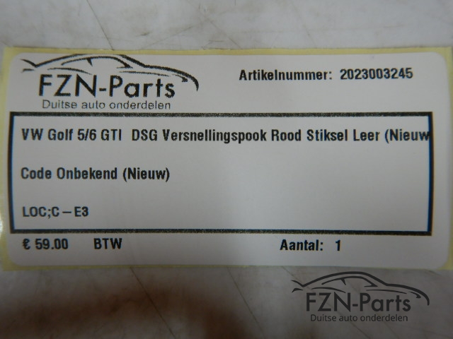 VW Golf 5/6 GTI DSG Versnellingspook Rood Stiksel Leer ( NIEUW )