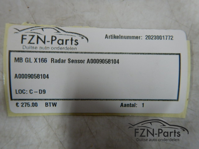 Mercedes-Benz GL X166 Radar Sensor A0009058104