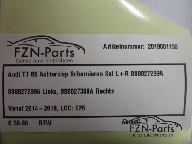 Audi TT 8S Achterklep Scharnieren Set L+R 8S8827299A