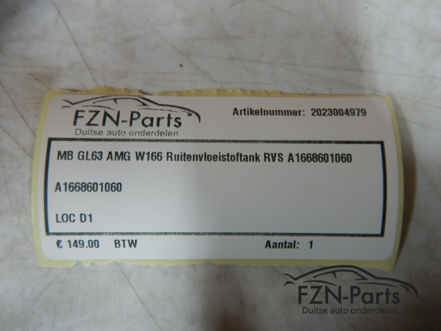 Mercedes Benz GL63 AMG W166 Ruitenvloeistoftank RVS A1668601060