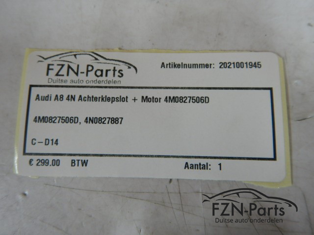 Audi A8 4N Achterklepslot + Motor 4M0827506D