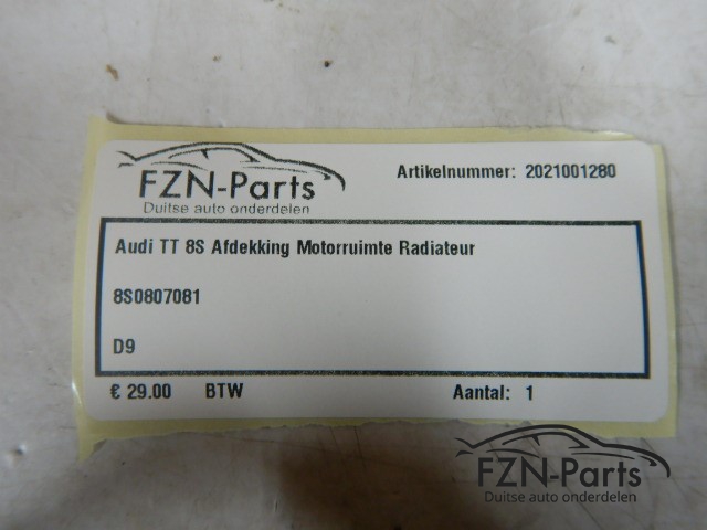 Audi TT 8S Afdekking Motorruimte Radiateur