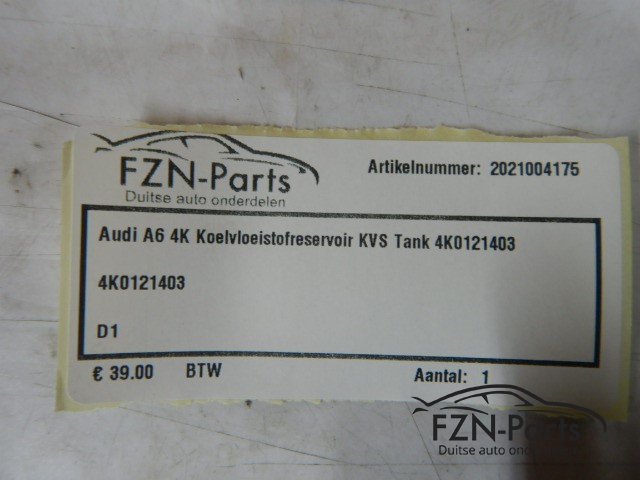 Audi A6 4K Koelvloeistof Reservoir KVS Tank 4K0121403