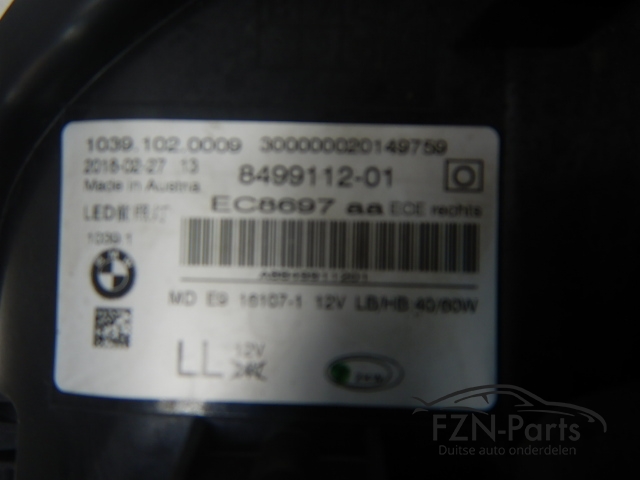 BMW 5-Serie G30 Koplamp LED Rechts Compleet 8499112-01