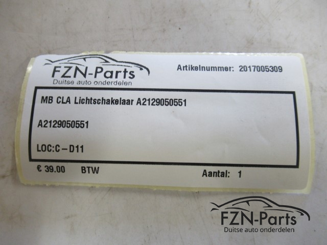 Mercedes-Benz CLA Lichtschakelaar A2129050551