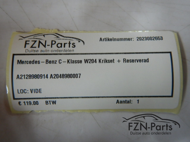 Mercedes-Benz C-Klasse W204 Krikset + Uitsparing Reserveband