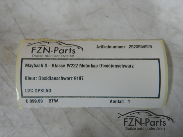 Maybach S-Klasse W222 Motorkap Obsidianschwarz