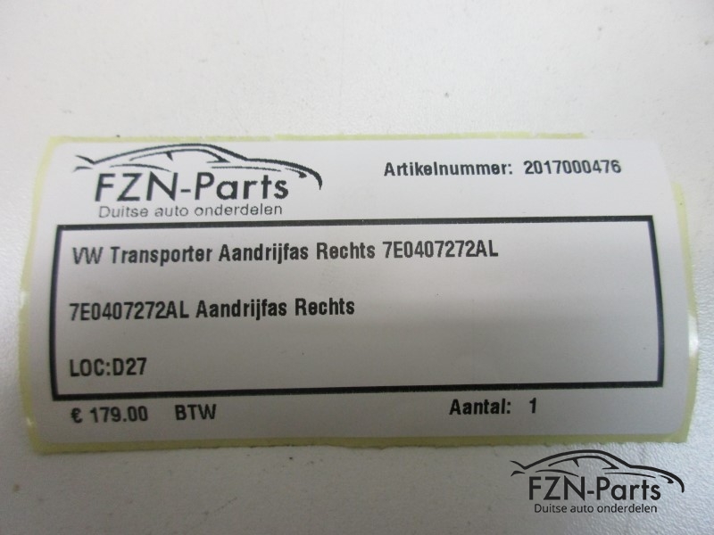 VW Transporter Aandrijfas Rechts 7E0407272AL