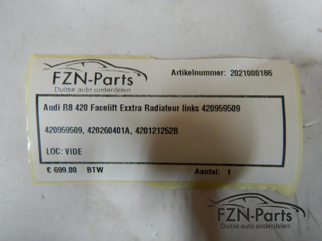 Audi R8 420 Facelift Extra Radiateur Links 420959509