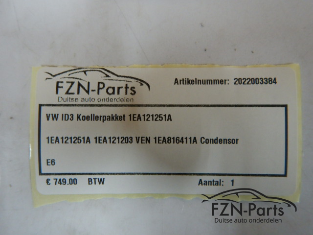 VW ID3 Koellerpakket 1EA121251A