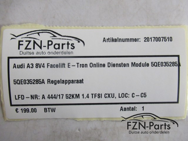 Audi A3 8V4 Facelift E-Tron Online Diensten Module 5QE035285A