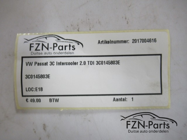 VW Passat 3C Intercooler 2.0 TDI 3C0145803E
