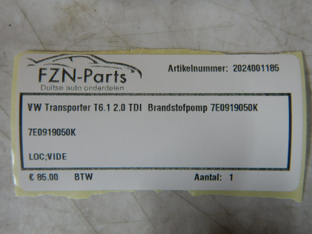 VW Transporter T6.1 2.0TDI Brandstofpomp 7E0919050K