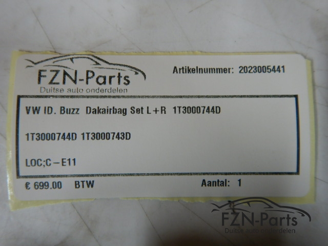 VW ID. Buzz Dakairbag Set L+R 1T3000744D