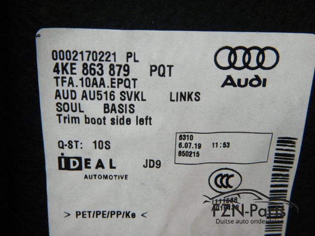 Audi E-Tron 4KE Bagageruimte Bekleding Links
