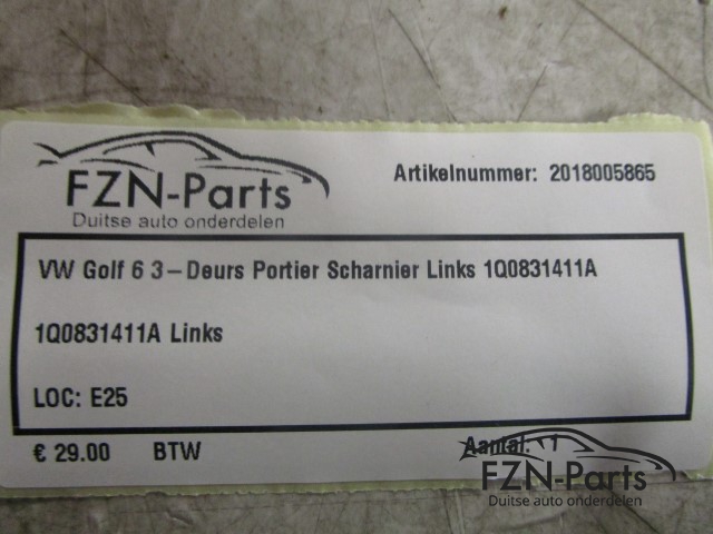 VW Golf 6 3-Deurs Portier Scharnier Links 1Q0831411A