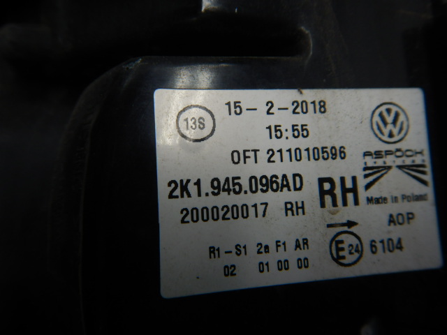 VW Caddy 2K Achterlicht Rechts NIEUW 2K1945096AD