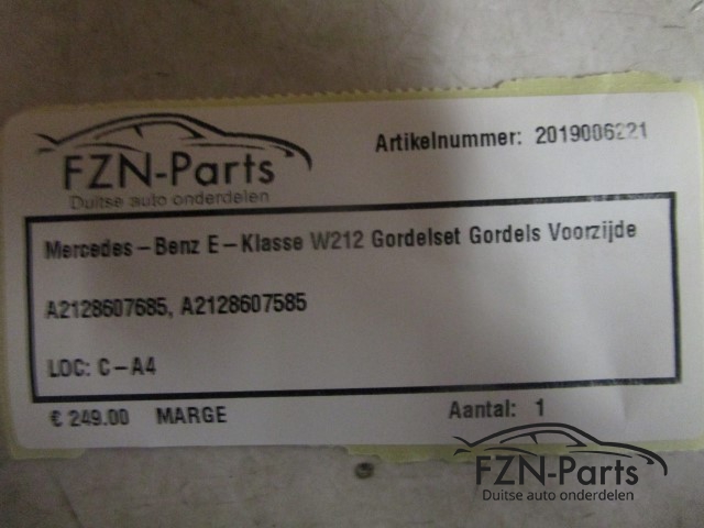 Mercedes-Benz E-Klasse W212 Gordelset Gordels Voorzijde