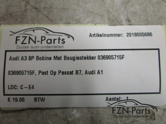 Audi A3 8P Bobine met bougiestekker 036905751F