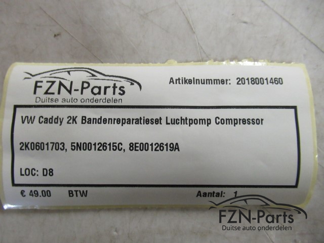 VW Caddy 2K Bandenreparatieset Luchtpomp Compressor
