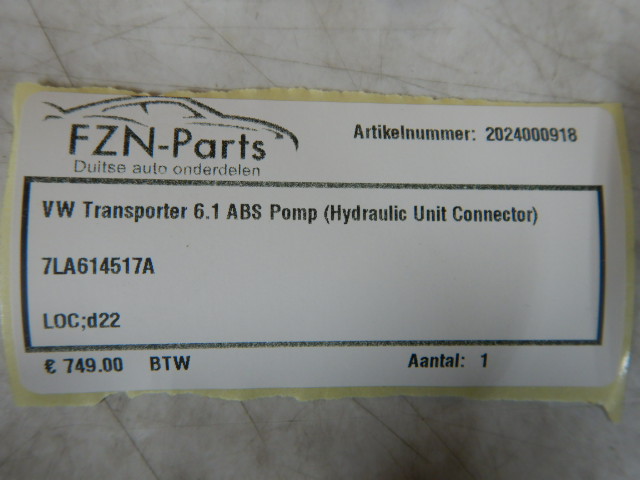 VW Transporter T6.1 ABS Pomp (Hydraulic Unit Connector)
