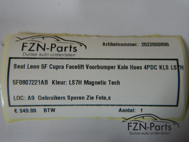 Seat Leon 5F Cupra Facelift Voorbumper Kale Hoes 4PDC KLS LS7H