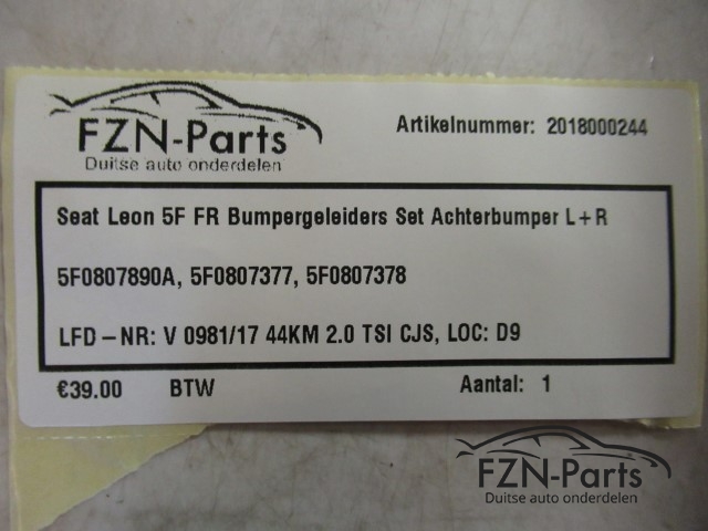 Seat Leon 5F FR Bumpergeleiders Set Achterbumper Links + Rechts