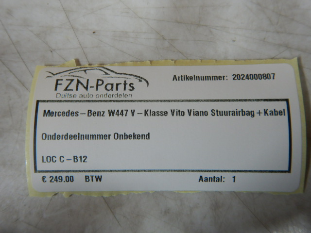 Mercedes-Benz W447 V-Klasse Vito Viano Stuurairbag+Kabel