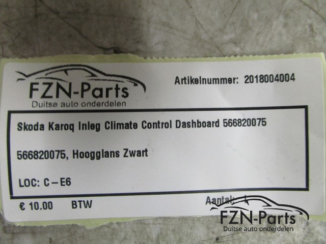Skoda Karoq Inleg Climate Control Dashboard 566820075