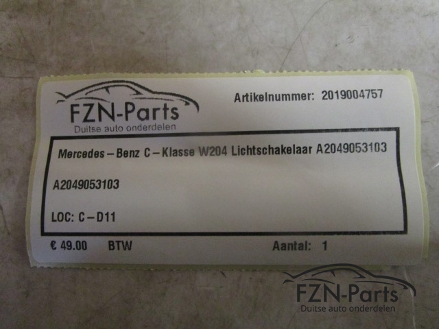 Mercedes-Benz C-Klasse W204 Lichtschakelaar A2049023103