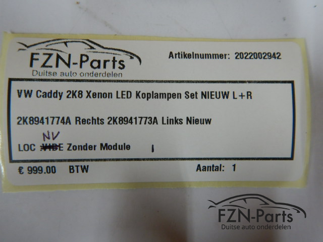 VW Caddy 2K8 Xenon LED Koplampen Set NIEUW L+R