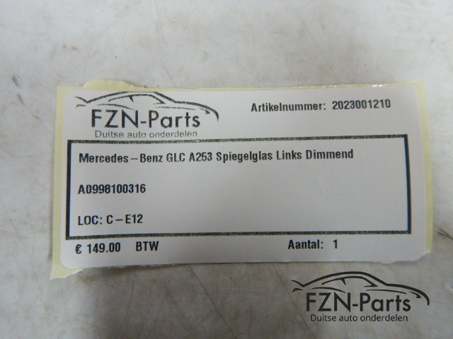 Mercedes-Benz GLC-Klasse A253 W205 C-klasse Spiegelglas Links Dimmend