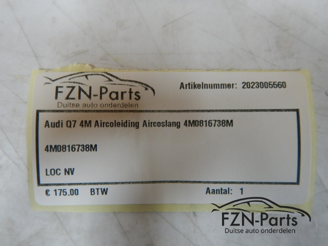 Audi Q7 4M Aircoleiding Aircoslang 4M0816738M