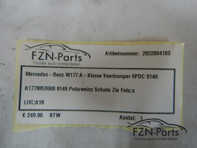 Mercedes Benz W177 A-Klasse Voorbumper 6PDC 9149