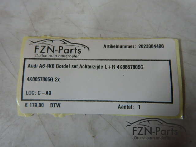 Audi A6 4K8 Gordel set Achterzijde L + R 4K8857805G