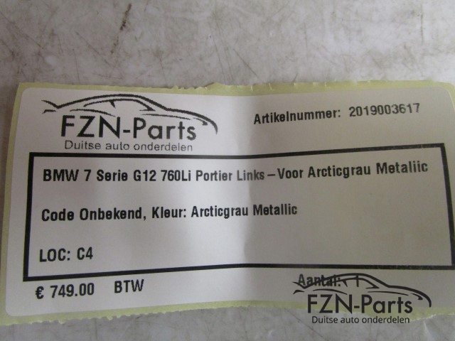 BMW 7 Serie G12 760Li Portier Links-Voor Arcticgrau Metallic
