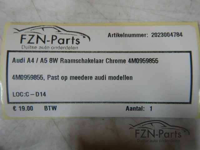 Audi A4 / A5 8W Raamschakelaar Chrome 4M0959855