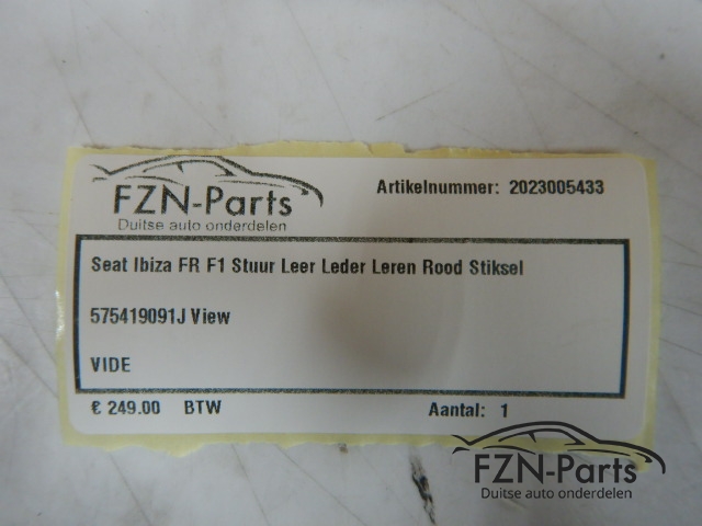 Seat Ibiza 6F FR Stuur MF+F1 Leer Leder Leren Rood stiksel