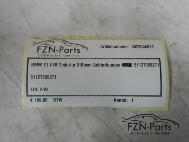 BMW X1 F48 Onderlip Diffuser Achterbumper 51127355271