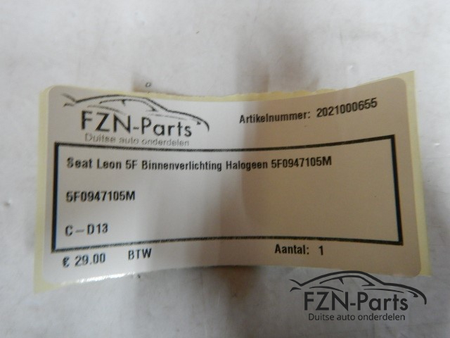Seat Leon 5F Binnenverlichting Halogeen 5F0947105M