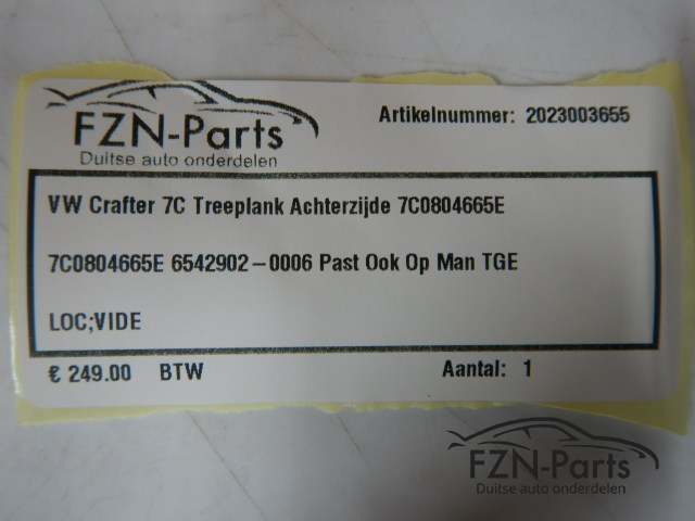 VW Crafter 7C Treeplank Achterzijde 7C0804665E