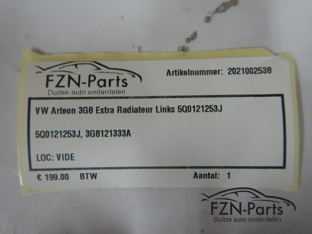 VW Arteon 3G8 Extra Radiateur Links 5Q0121253J