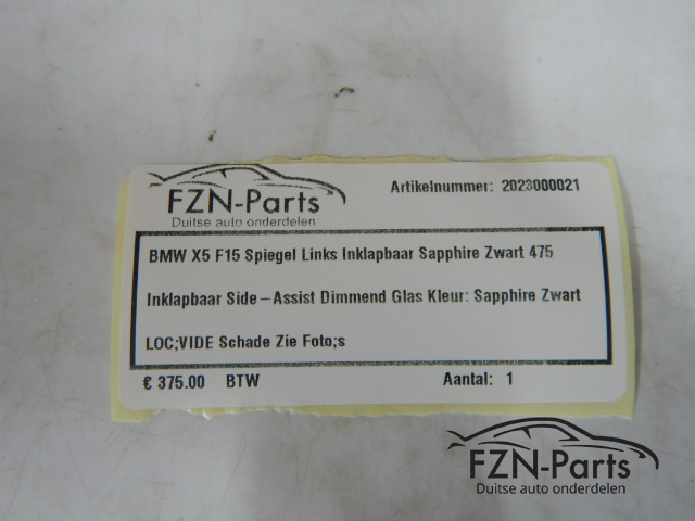 BMW X5 F15 Spiegel Links Inklapbaar Sapphire Zwart 475