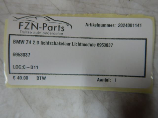 BMW Z4 E85 2.0 Lichtschakelaar Lichtmodule 6953037