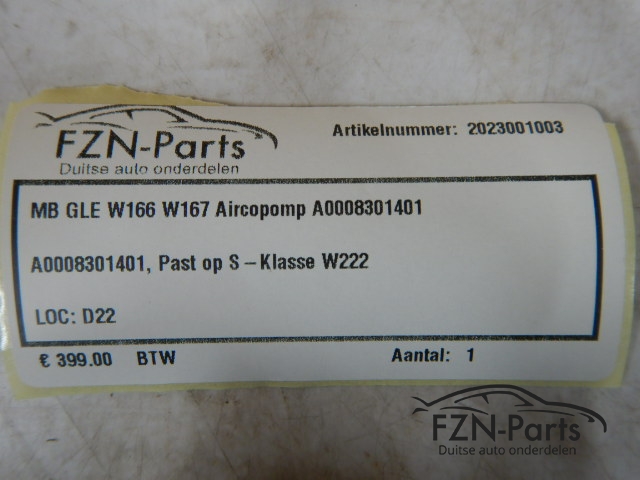 Mercedes-Benz GLE-Klasse W166 W167 Aircopomp A0008301401