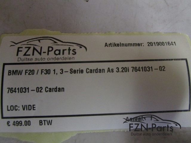 BMW F20 / F30 1, 3-Serie Cardan As 3.20i 7641031-02