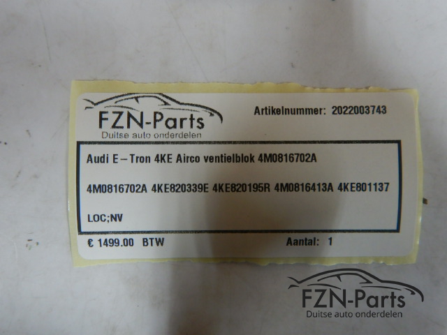 Audi E-Tron 4KE Airco Ventielblok 4M0816702A